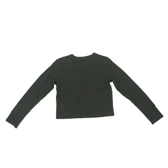 NWT Wild Fable Green Long Sleeve Cropped Boxy Shirt Size Small Women's - Picture 3 of 8